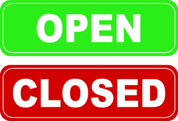 Open closed door sign notice vector