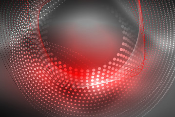 Obraz premium Abstract particles, wave background, neon motion techno design