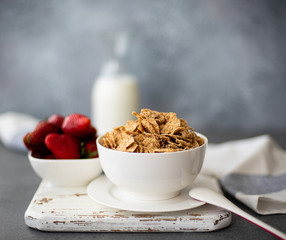 healthy breakfast with muesli