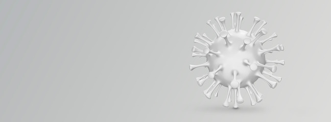 panoramic Concept Coronavirus Covid-19 White - 3d Rendering