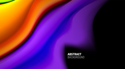 Liquid colors fluid gradients on black background