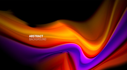 Liquid colors fluid gradients on black background