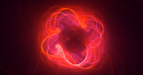 3D rendering abstract red fractal light background