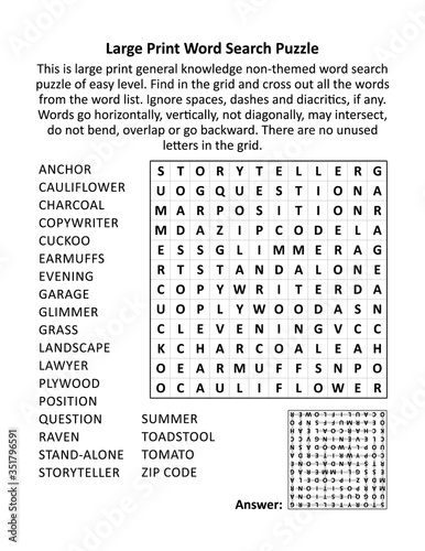 large print general knowledge word search puzzle of easy level family friendly suitable for seniors grown ups children letter or a4 sized answer included cognition wall mural cogniti ratselmeister