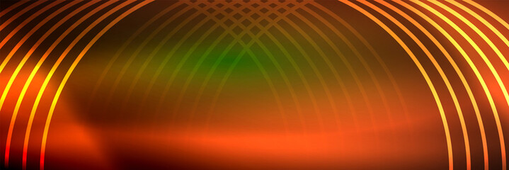 Shiny neon lines, stripes and waves, technology abstract background. Trendy abstract layout template for business or technology presentation, internet poster or web brochure cover, wallpaper