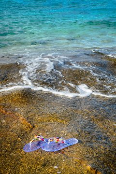 Flip-flops on the shore of Sardegna, La Maddalena