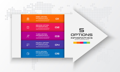 5 steps arrow infographic element,Business concept,Vector illustration.