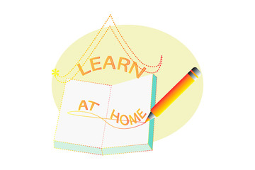 Home learning logo on isolated white background