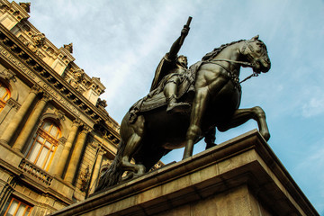 Statue of Carlos IV outside of the MUNAL museum in Mexico City.