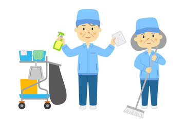 シニア清掃員のセット	