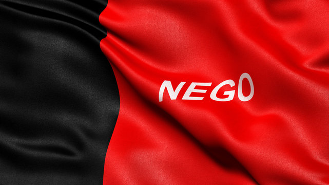 3D illustration of the Brazilian state flag of Paraiba waving in the wind.