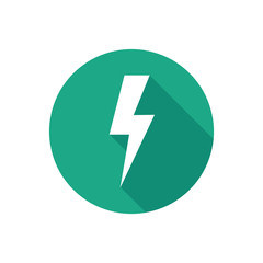 Flat icon thunder and lightning button vector. For web and application.