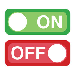 Icon On and Off Toggle switch button vector. icon set. Color  Flat design minimal. For web and application.