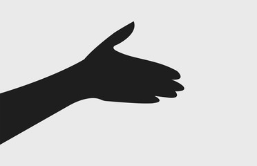 The hand is shaped up into a handshake. This vector use for template, print, website , flyer and brochure . Color editable.Hand frame.