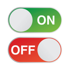 Icon On and Off Toggle switch button vector. icon set. Color  Flat design minimal. For web and application.