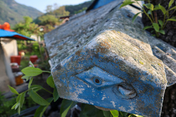 A corner of an old Korean rooftop