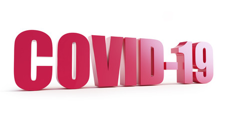 Covid-19 on a white background 3D illustration, 3D rendering