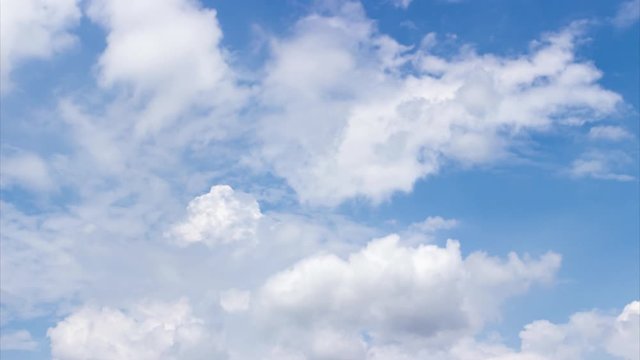 Footage of white clouds moving on blue sky – time lapse