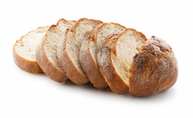 Hard bread placed on a white background