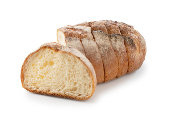 Hard bread placed on a white background