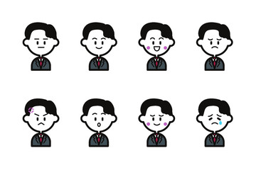 ジャケットを着た男性のアイコンセット