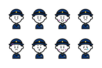 女性警察官のアイコンセット