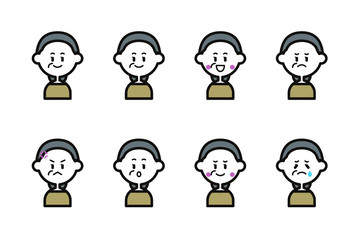 元気なおばあちゃんアイコンセット