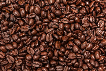Fototapeta premium Textur von ganzen Kaffeebohnen