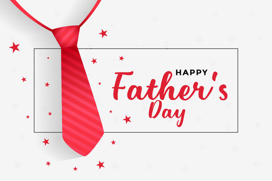 Happy Fathers Day Background With Red Tie Design