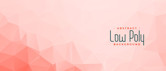 elegant pink low poly banner with text space