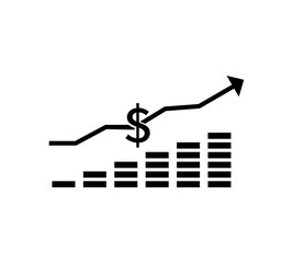 Growth chart icon  in trendy flat style vector.