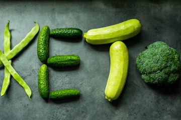 Keto word made from vegetables