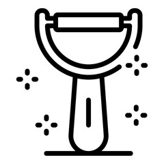 Peeling knife icon. Outline peeling knife vector icon for web design isolated on white background