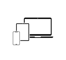 Device Icons: smartphone, tablet, laptop 