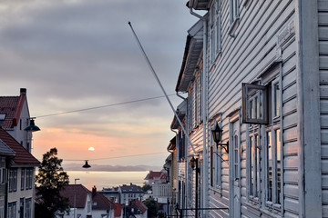 Fototapeta na wymiar Sunset in Bergen, Norway