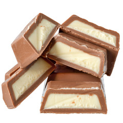 Chocolate marzipan bar isolated