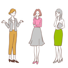 困っている社会人女性　ビジネス　イラスト