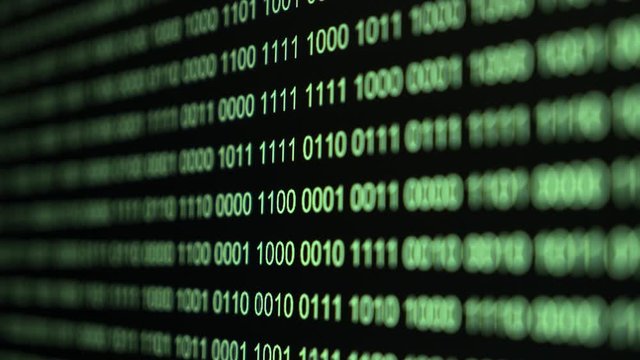 Binary Code Close up view