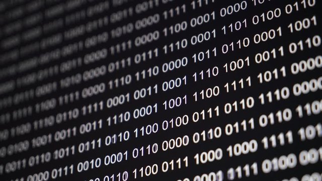 Binary Code Close up view