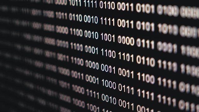 Binary Code Close up view