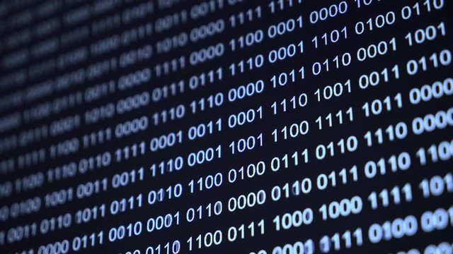 Binary Code Close up view