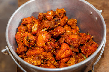 Fresh Fried Chicken in a pot