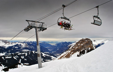 Fototapeta na wymiar Morzine Les Gets Portes Du Soleil French Alps France