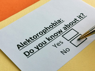One person is answering question about alektorophobia.