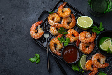 roasted shrimps with sweet chilli sauce