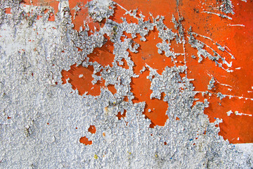 Fototapeta premium Old weathered painting on metal.
