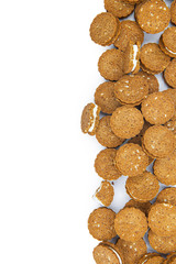 Hazelnut Cream Cookies isolated on white background
