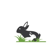 Rabbit Logo template vector icon illustration