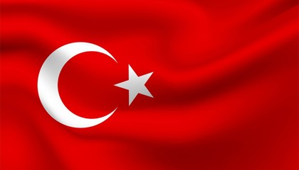 Flag of Turkey background template.