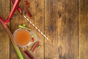 Fresh made Rhubarb Juice (close up; selective focus)